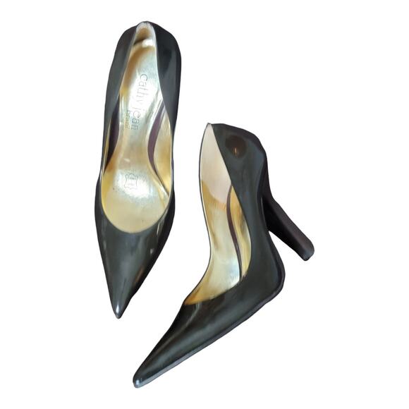 Cathy Jean 4" Stelletto Heels, Patent Leather Closed Pointy Toe Pumps Size 7 - Picture 10 of 13
